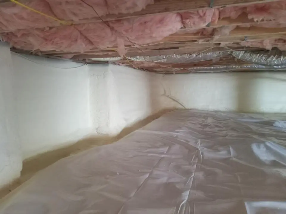 Crawl space encapsulation with closed-cell spray foam for Attic Insulation in Victor